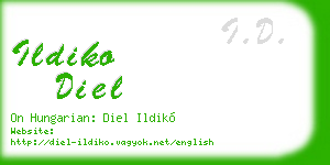 ildiko diel business card